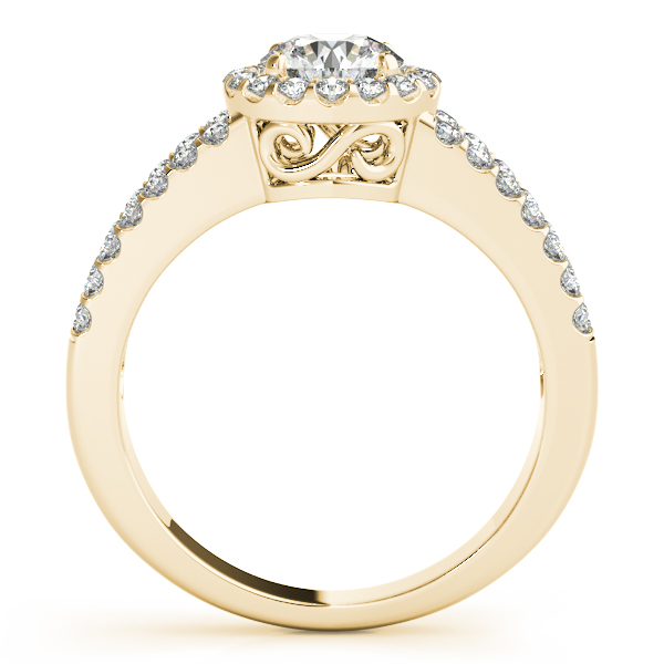 18K Yellow Gold Round Halo Engagement Ring Image 2 Grono and Christie Jewelers East Milton, MA