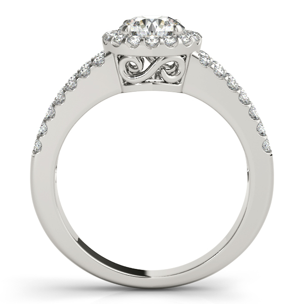 14K White Gold Round Halo Engagement Ring Image 2 Double Diamond Jewelry Olympic Valley, CA