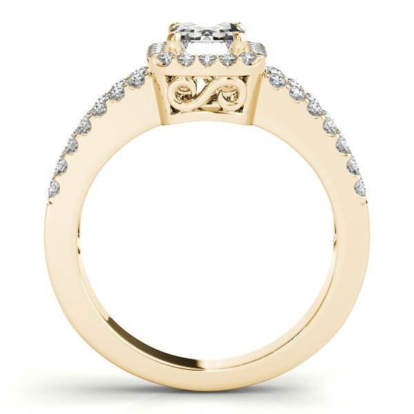 14K Yellow Gold Emerald Halo Engagement Ring Image 2 Vincent Anthony Jewelers Tulsa, OK