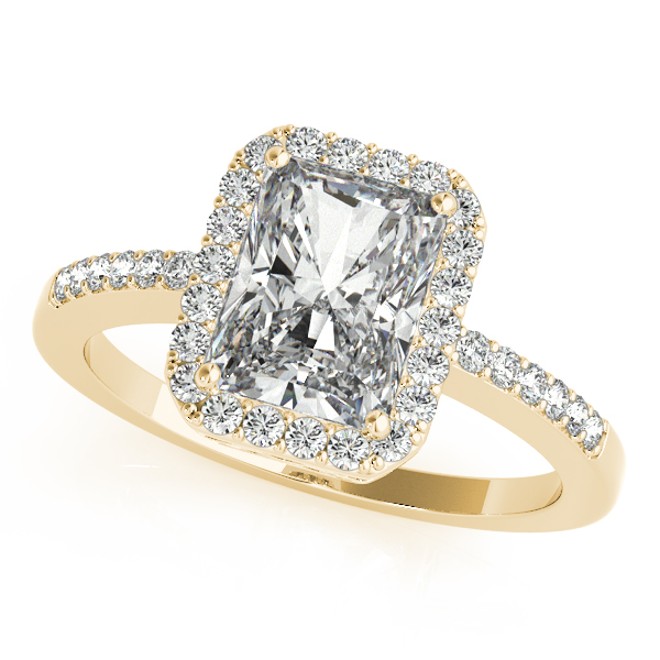 18K Yellow Gold Emerald Halo Engagement Ring Anthony Jewelers Palmyra, NJ