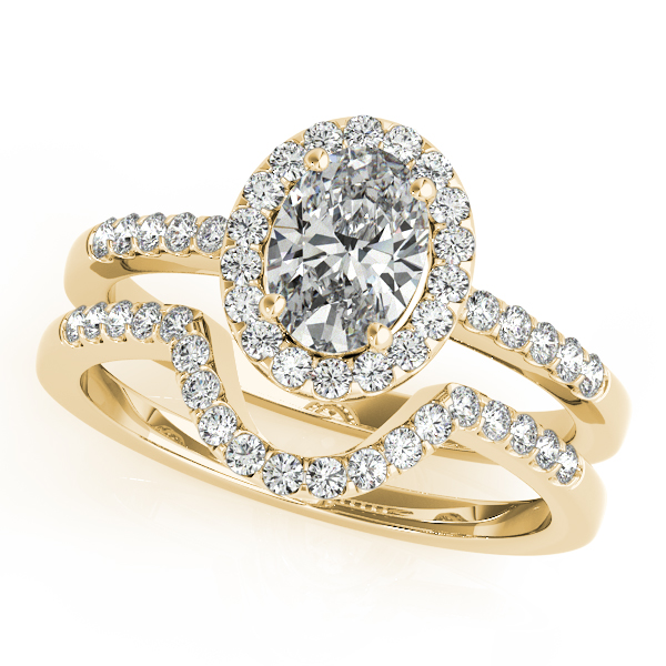 18K Yellow Gold Oval Halo Engagement Ring Image 3 Douglas Diamonds Faribault, MN