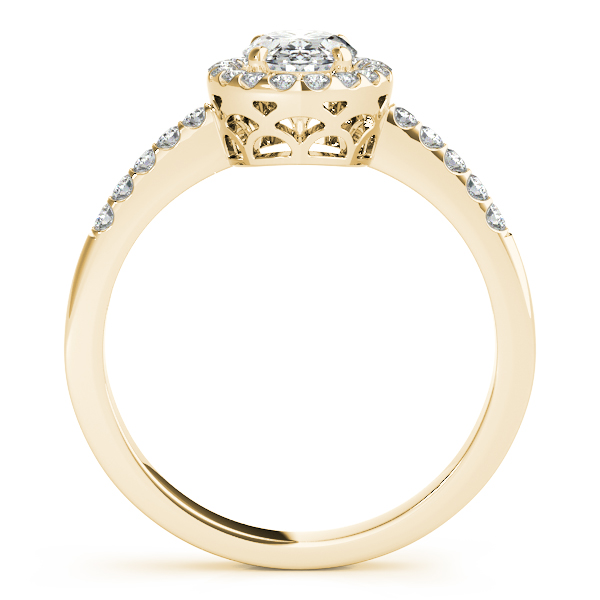 18K Yellow Gold Oval Halo Engagement Ring Image 2 Douglas Diamonds Faribault, MN