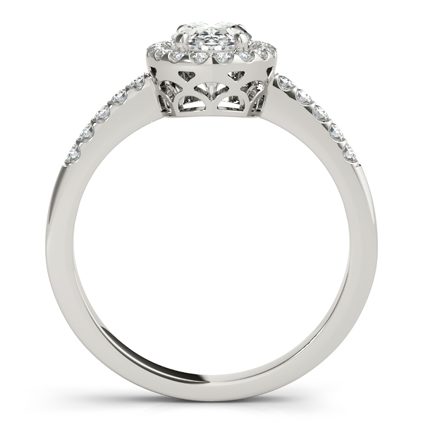 14K White Gold Oval Halo Engagement Ring Image 2 Anthony Jewelers Palmyra, NJ