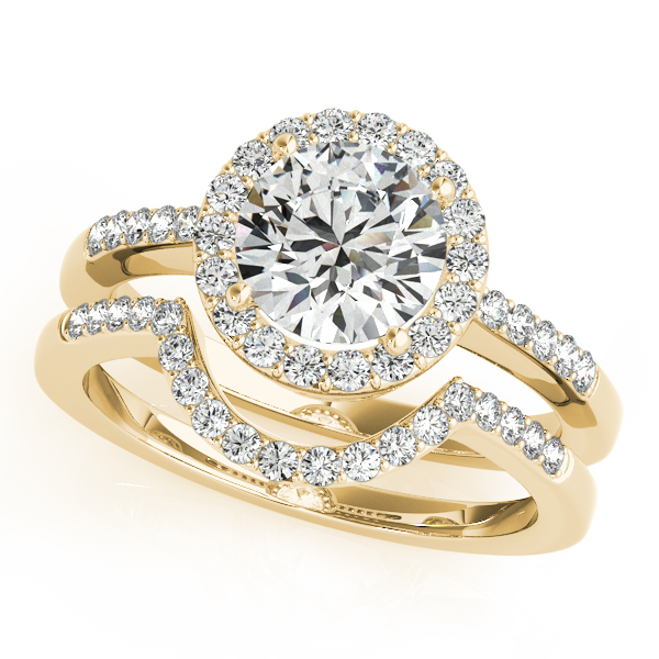 14K Yellow Gold Round Halo Engagement Ring Image 3 John Anthony Jewellers Ltd. Kitchener, ON
