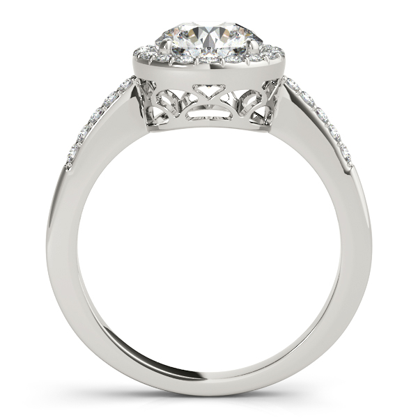 Platinum Round Halo Engagement Ring Image 2 House of Silva Wooster, OH