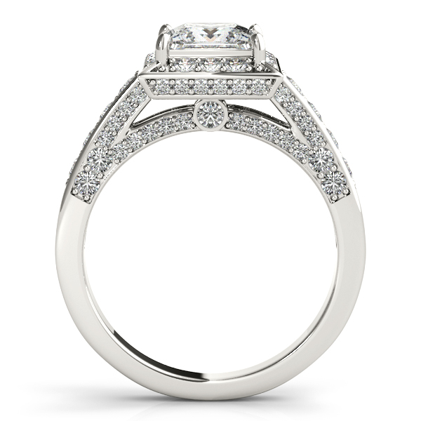 18K White Gold Halo Engagement Ring Image 2 Orin Jewelers Northville, MI