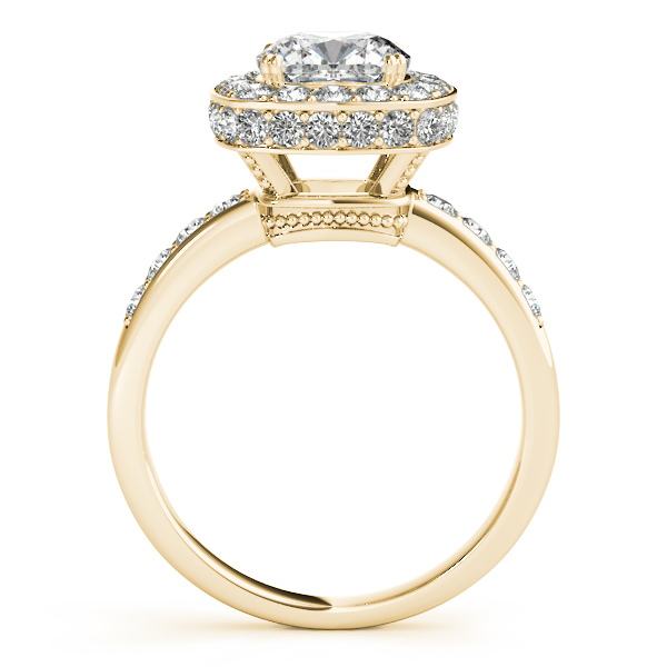 18K Yellow Gold Halo Engagement Ring Image 2 Bonafine Jewelers Inc. Lexington, MA