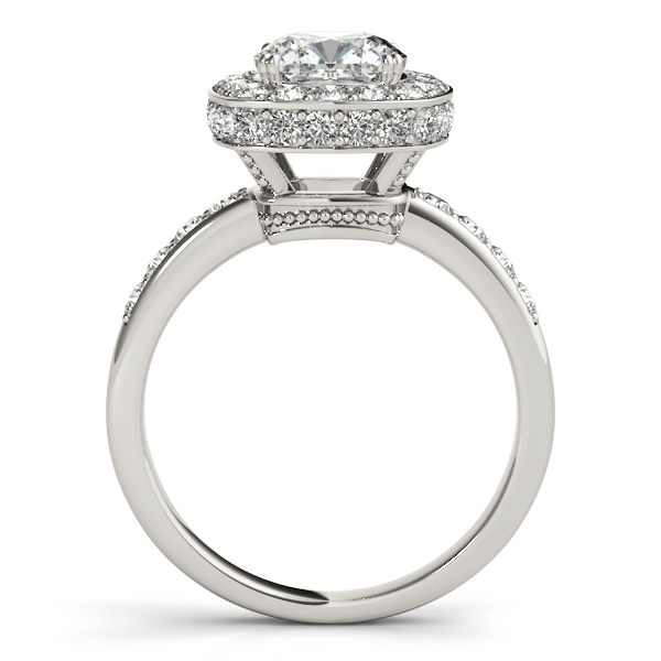 14K White Gold Halo Engagement Ring Image 2 Bishop Jewelers Bishop, CA