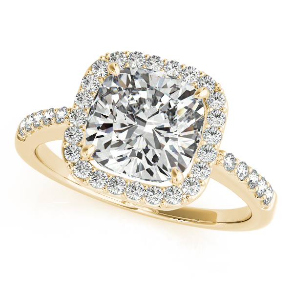 14K Yellow Gold Halo Engagement Ring Tena's Fine Diamonds and Jewelry Athens, GA