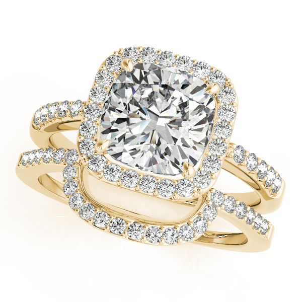 14K Yellow Gold Halo Engagement Ring Image 3 Trinity Jewelers  Pittsburgh, PA