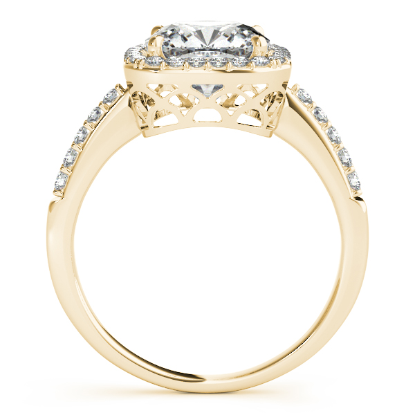 14K Yellow Gold Halo Engagement Ring Image 2 Amy's Fine Jewelry Williamsville, NY