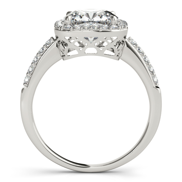 Platinum Halo Engagement Ring Image 2 Bonafine Jewelers Inc. Lexington, MA