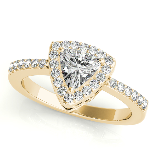 18K Yellow Gold Pear Halo Engagement Ring Ross's Fine Jewelers Kilmarnock, VA