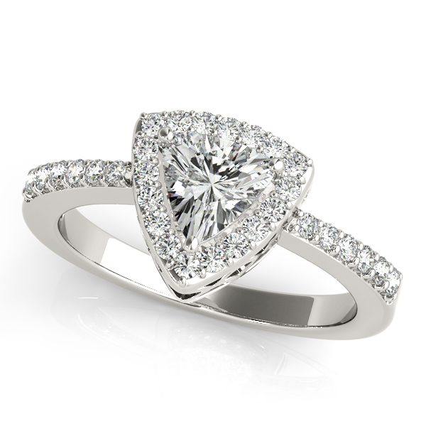 18K White Gold Pear Halo Engagement Ring Bonafine Jewelers Inc. Lexington, MA