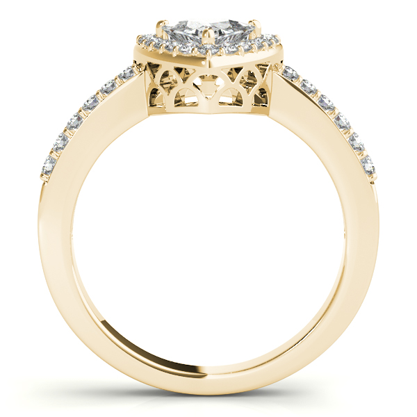 14K Yellow Gold Pear Halo Engagement Ring Image 2 Amy's Fine Jewelry Williamsville, NY