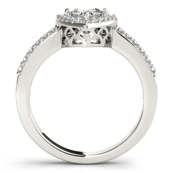 14K White Gold Pear Halo Engagement Ring Image 2 Moore Jewelers Laredo, TX