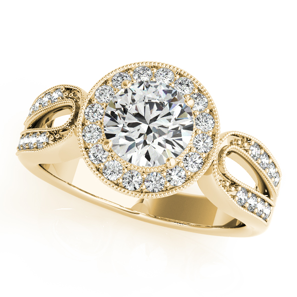10K Yellow Gold Round Halo Engagement Ring Ross's Fine Jewelers Kilmarnock, VA