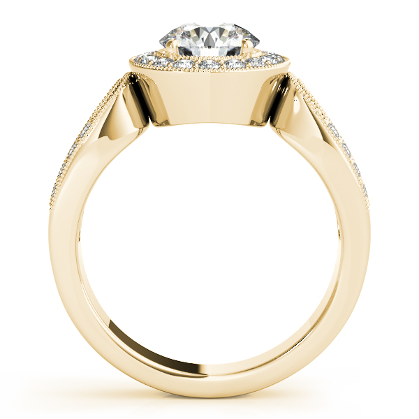 14K Yellow Gold Round Halo Engagement Ring Image 2 Brax Jewelers Newport Beach, CA