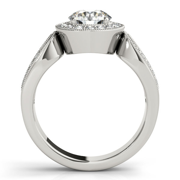 14K White Gold Round Halo Engagement Ring Image 2 Bishop Jewelers Bishop, CA