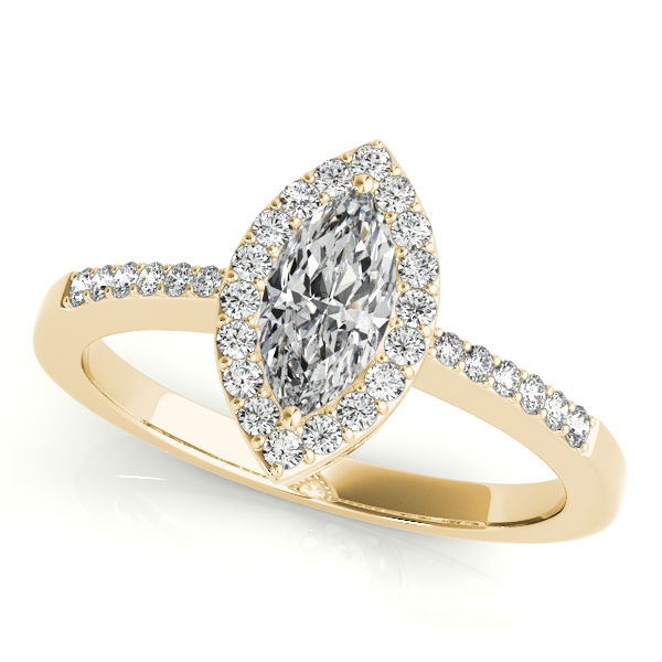 14K Yellow Gold Halo Engagement Ring George Press Jewelers Livingston, NJ