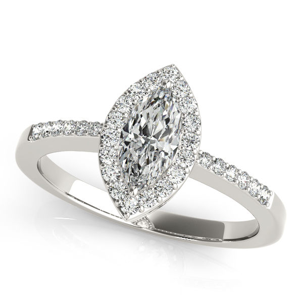 14K White Gold Halo Engagement Ring Venus Jewelers Somerset, NJ