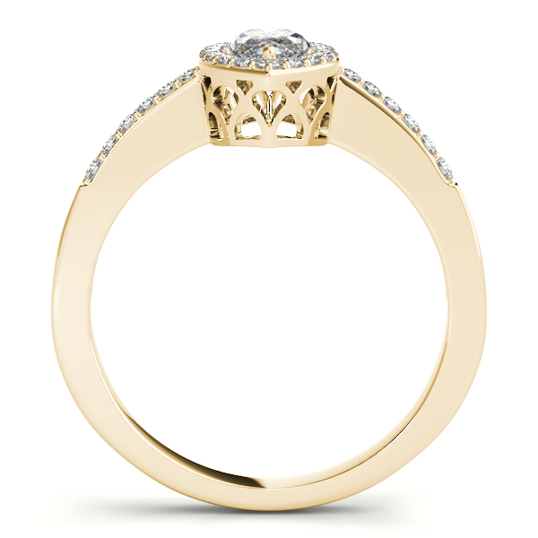 18K Yellow Gold Halo Engagement Ring Image 2 Bishop Jewelers Bishop, CA