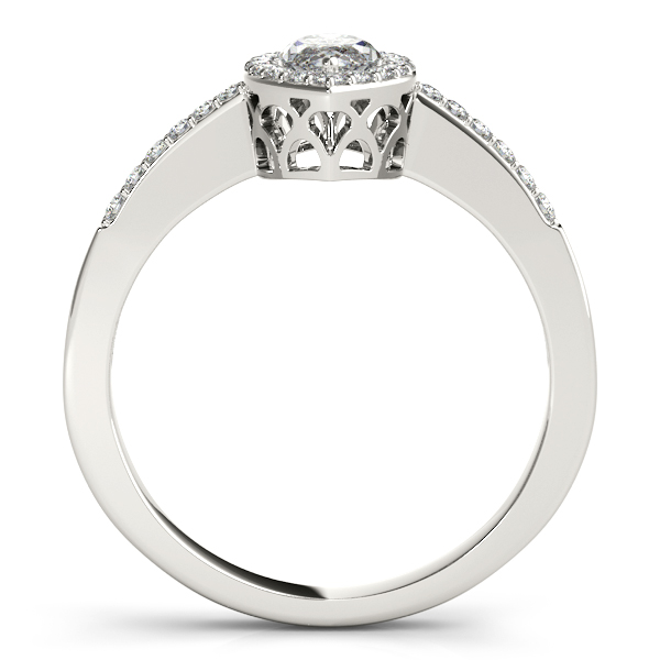 18K White Gold Halo Engagement Ring Image 2 Brax Jewelers Newport Beach, CA