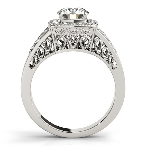 18K White Gold Round Halo Engagement Ring Image 2 Vincent Anthony Jewelers Tulsa, OK