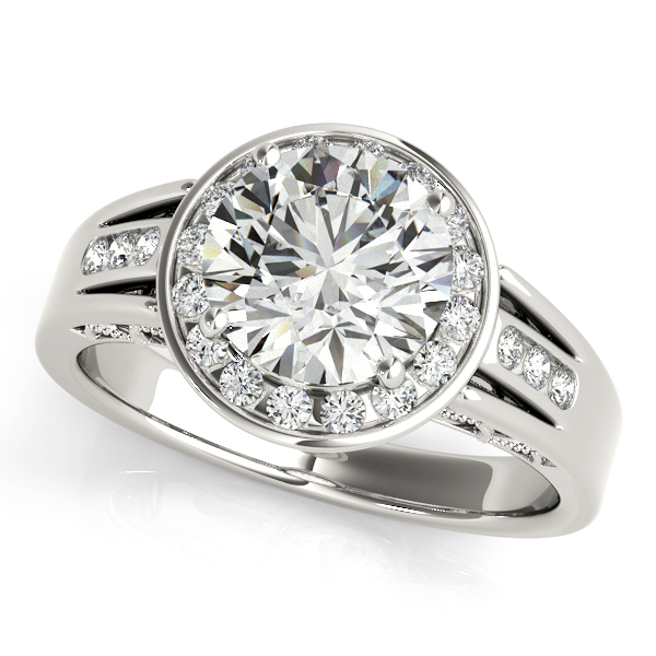 14K White Gold Round Halo Engagement Ring Anthony Jewelers Palmyra, NJ