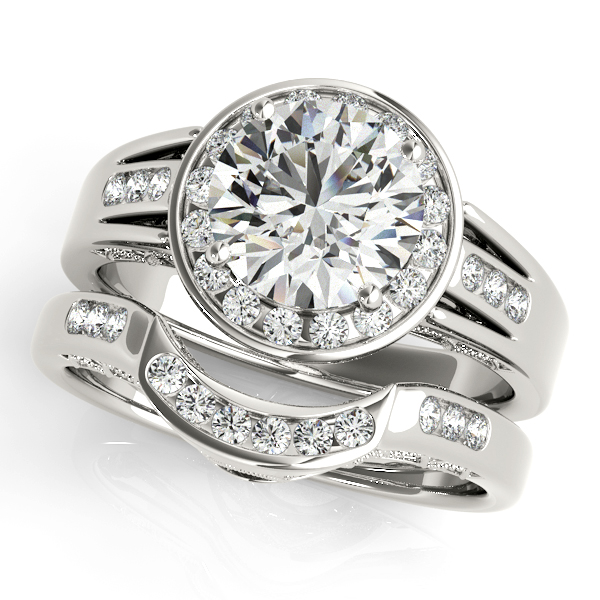 10K White Gold Round Halo Engagement Ring Image 3 Knowles Jewelry of Minot Minot, ND