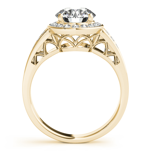 14K Yellow Gold Round Halo Engagement Ring Image 2 Venus Jewelers Somerset, NJ