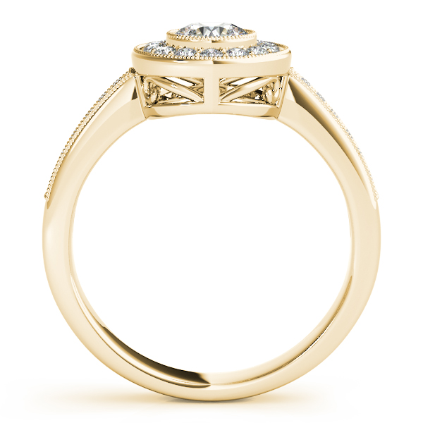 18K Yellow Gold Round Halo Engagement Ring Image 2 Amy's Fine Jewelry Williamsville, NY