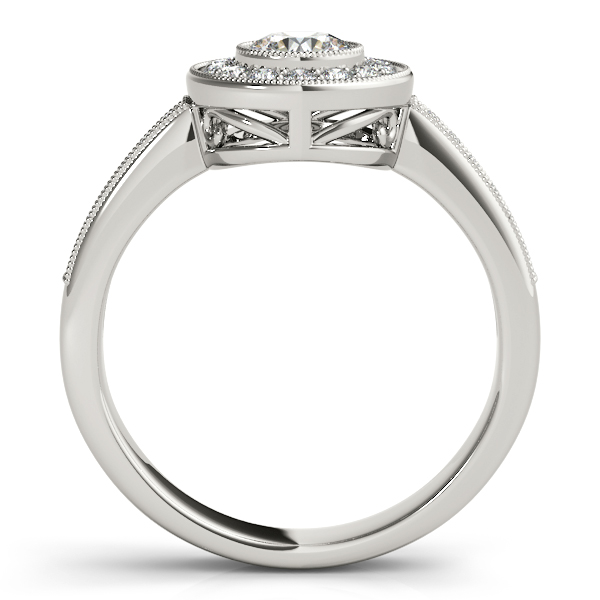 18K White Gold Round Halo Engagement Ring Image 2 J Gowen Jewelry Comfort, TX
