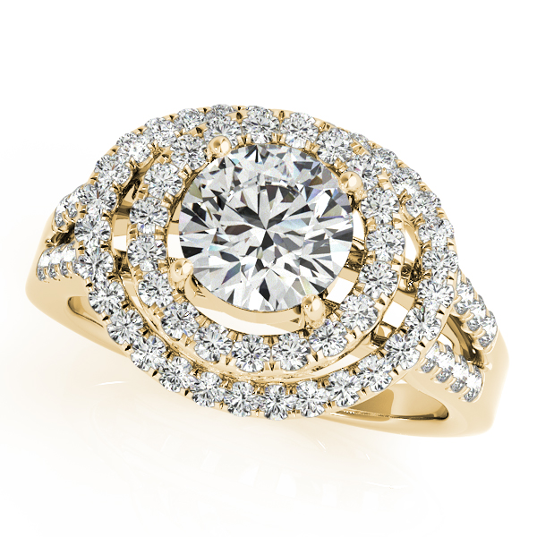 14K Yellow Gold Round Halo Engagement Ring Moore Jewelers Laredo, TX