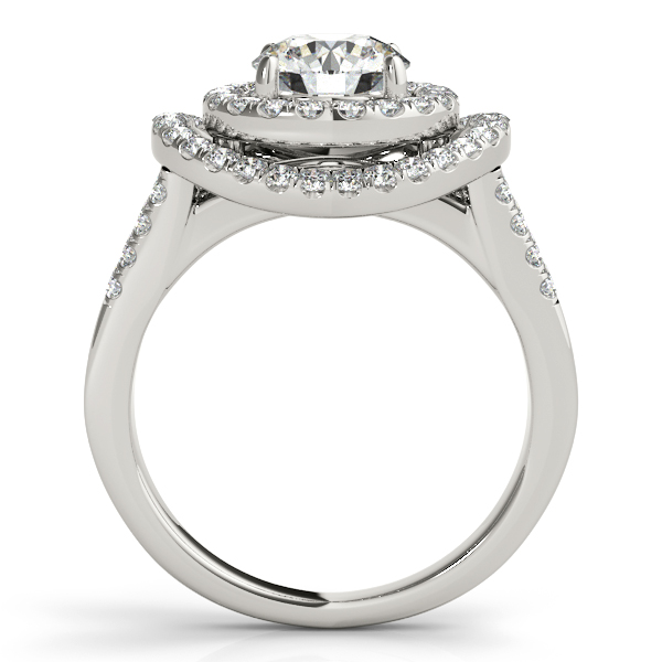 14K White Gold Round Halo Engagement Ring Image 2 Moore Jewelers Laredo, TX