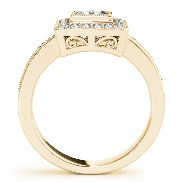 14K Yellow Gold Halo Engagement Ring Image 2 Amy's Fine Jewelry Williamsville, NY