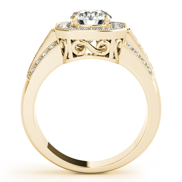 18K Yellow Gold Round Halo Engagement Ring Image 2 Brax Jewelers Newport Beach, CA
