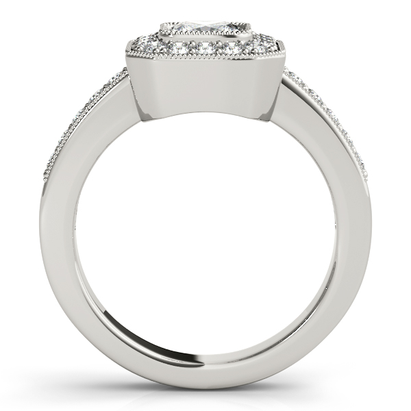 14K White Gold Halo Engagement Ring Image 2 Moore Jewelers Laredo, TX