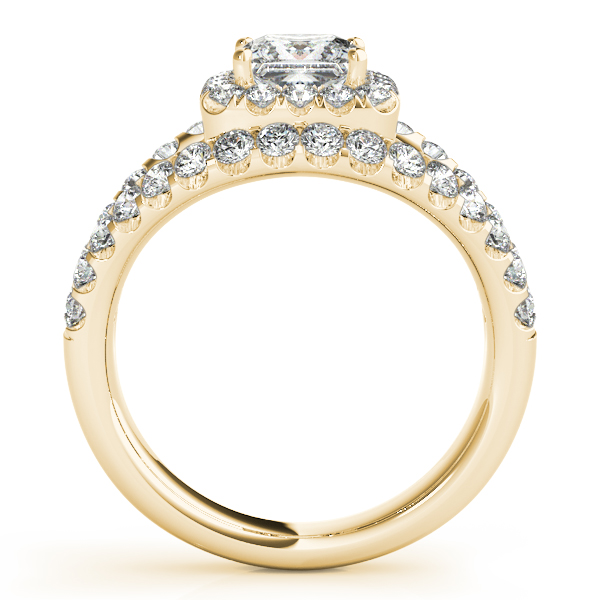 18K Yellow Gold Halo Engagement Ring Image 2 Bonafine Jewelers Inc. Lexington, MA