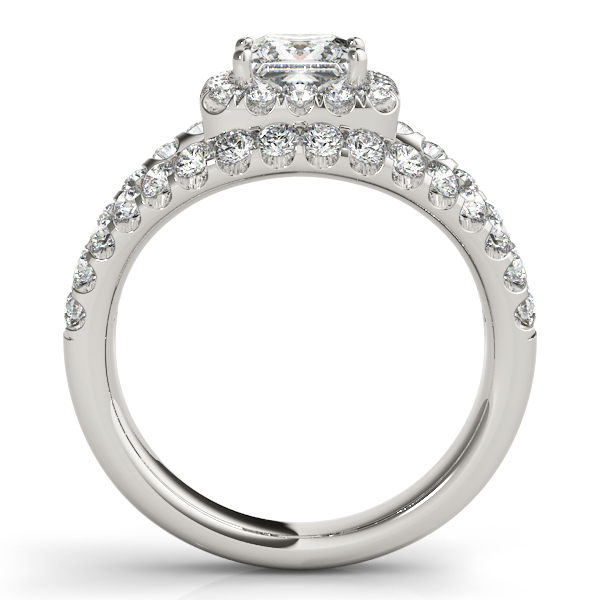 14K White Gold Halo Engagement Ring Image 2 Ross's Fine Jewelers Kilmarnock, VA