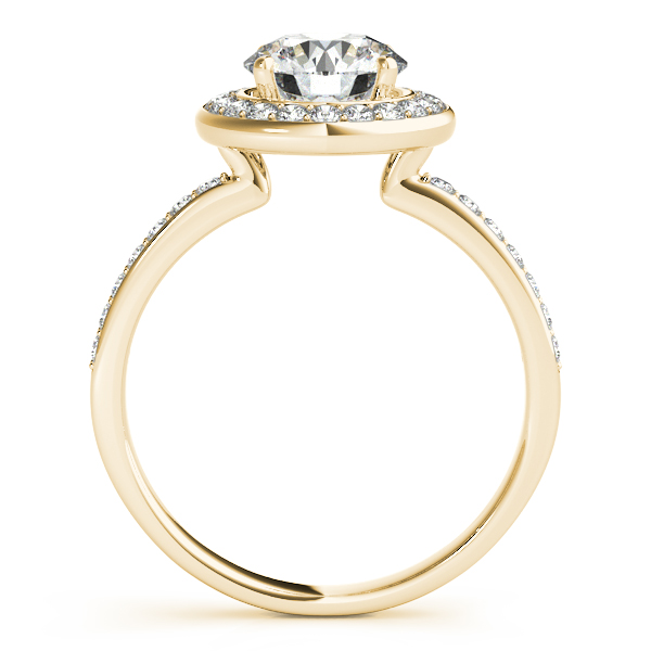 14K Yellow Gold Round Halo Engagement Ring Image 2 Bonafine Jewelers Inc. Lexington, MA