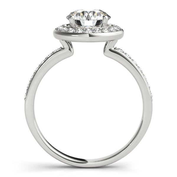 18K White Gold Round Halo Engagement Ring Image 2 George Press Jewelers Livingston, NJ