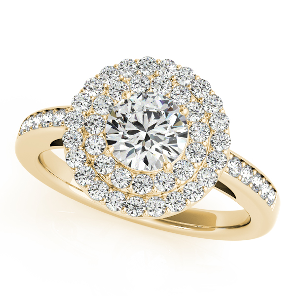 14K Yellow Gold Round Halo Engagement Ring Whidby Jewelers Madison, GA