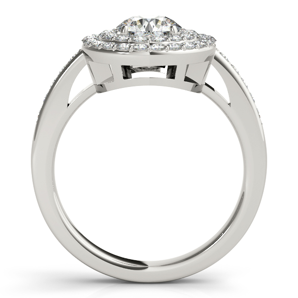 14K White Gold Round Halo Engagement Ring Image 2 Jae's Jewelers Coral Gables, FL