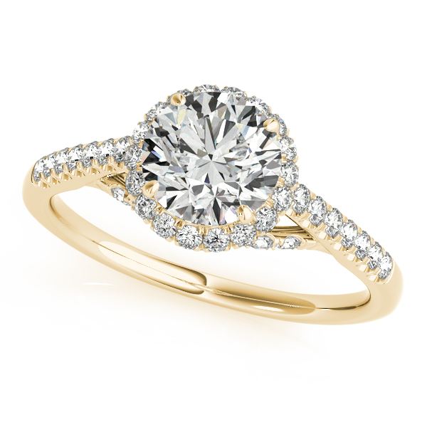 18K Yellow Gold Round Halo Engagement Ring Tena's Fine Diamonds and Jewelry Athens, GA