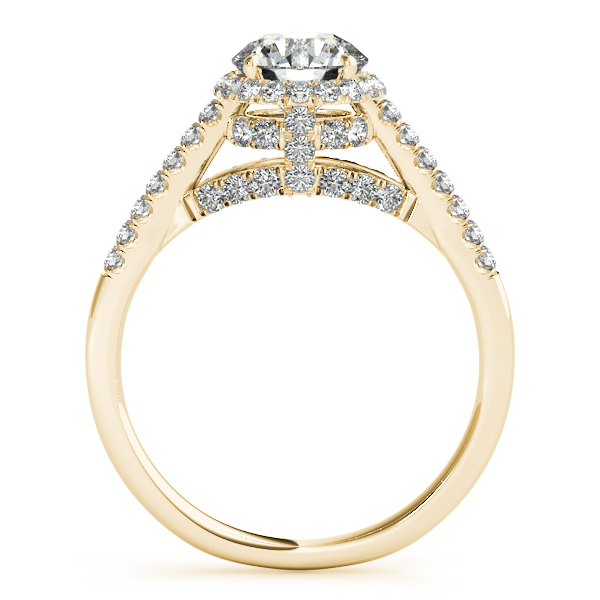 10K Yellow Gold Round Halo Engagement Ring Image 2 Double Diamond Jewelry Olympic Valley, CA