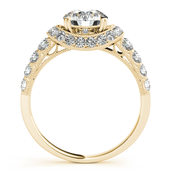 14K Yellow Gold Round Halo Engagement Ring Image 2 Amy's Fine Jewelry Williamsville, NY