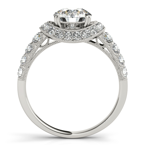 14K White Gold Round Halo Engagement Ring Image 2 Venus Jewelers Somerset, NJ