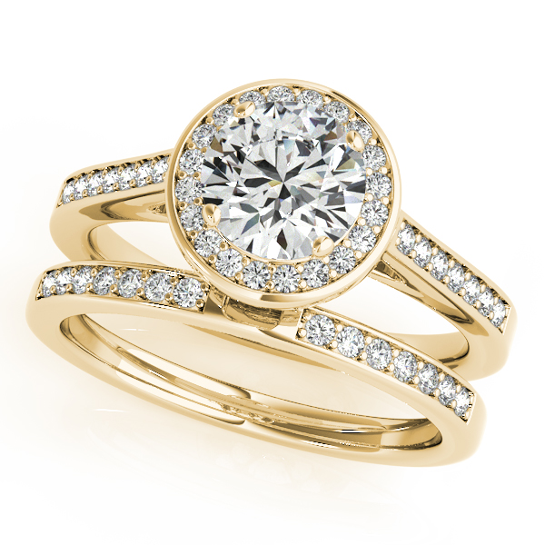 18K Yellow Gold Round Halo Engagement Ring Image 3 Brax Jewelers Newport Beach, CA