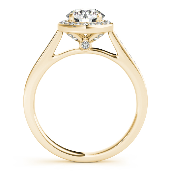 14K Yellow Gold Round Halo Engagement Ring Image 2 Score's Jewelers Anderson, SC